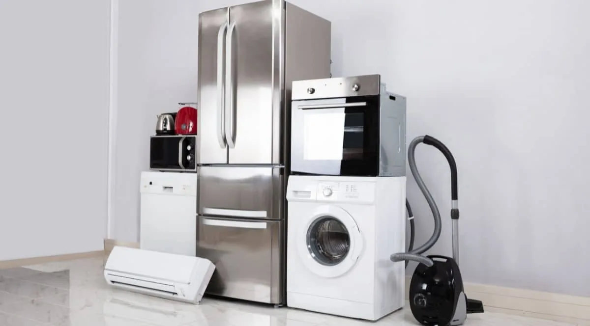 A wall of home appliances representing the brands Fit It Fast repairs